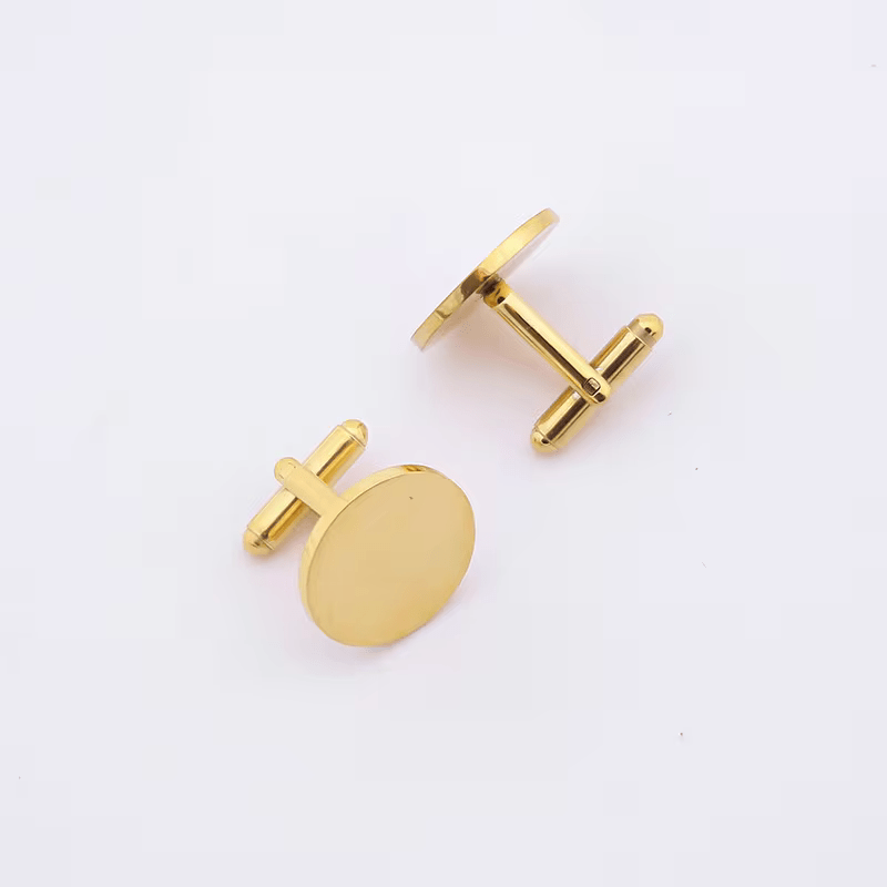 Stainless steel high end quality In stock ready to ship blank classic cufflinks for engraving wholesale to customized - Image 4